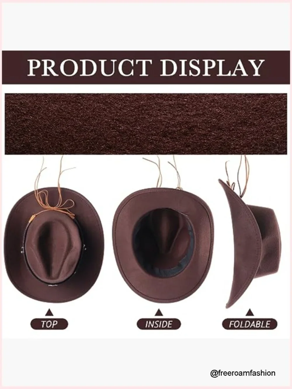 9 Unisex Cowboy Hats with Strap, Faux Felt Western Hats for Party Costume